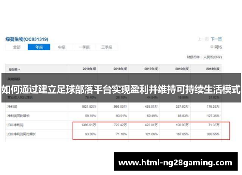 如何通过建立足球部落平台实现盈利并维持可持续生活模式